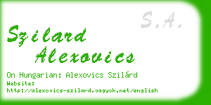 szilard alexovics business card